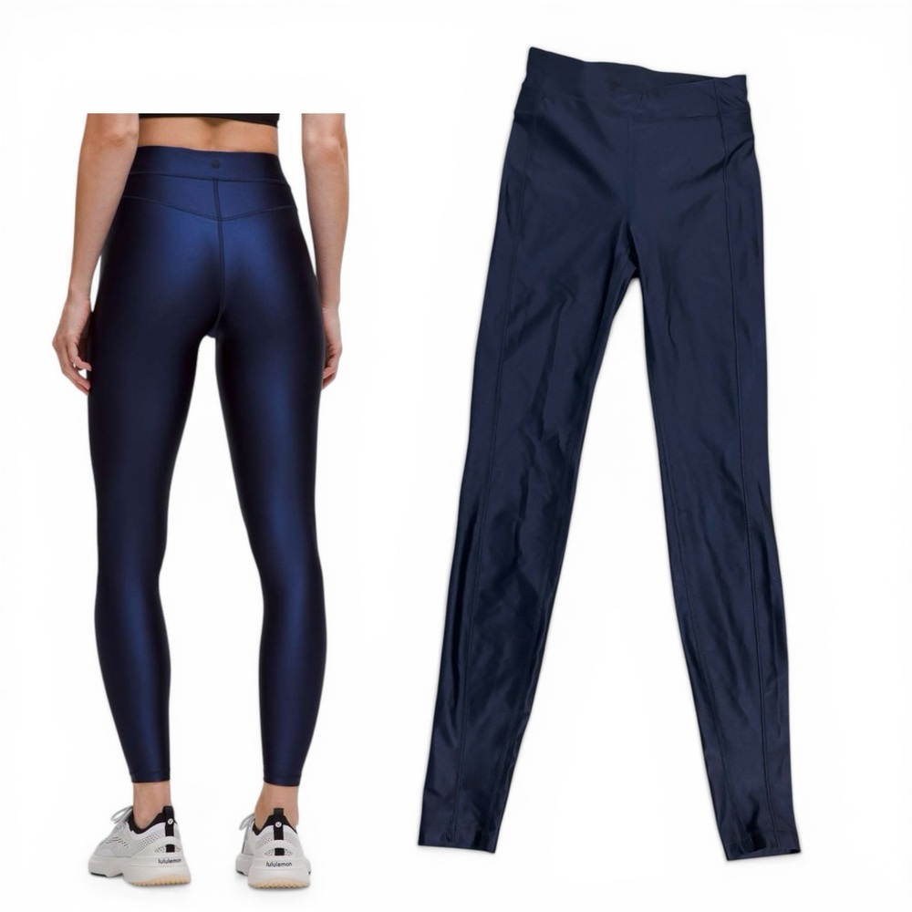 Lululemon Satin Shine High Rise Tight 28” Club Blue Size 4 Glossy Sculpt Legging